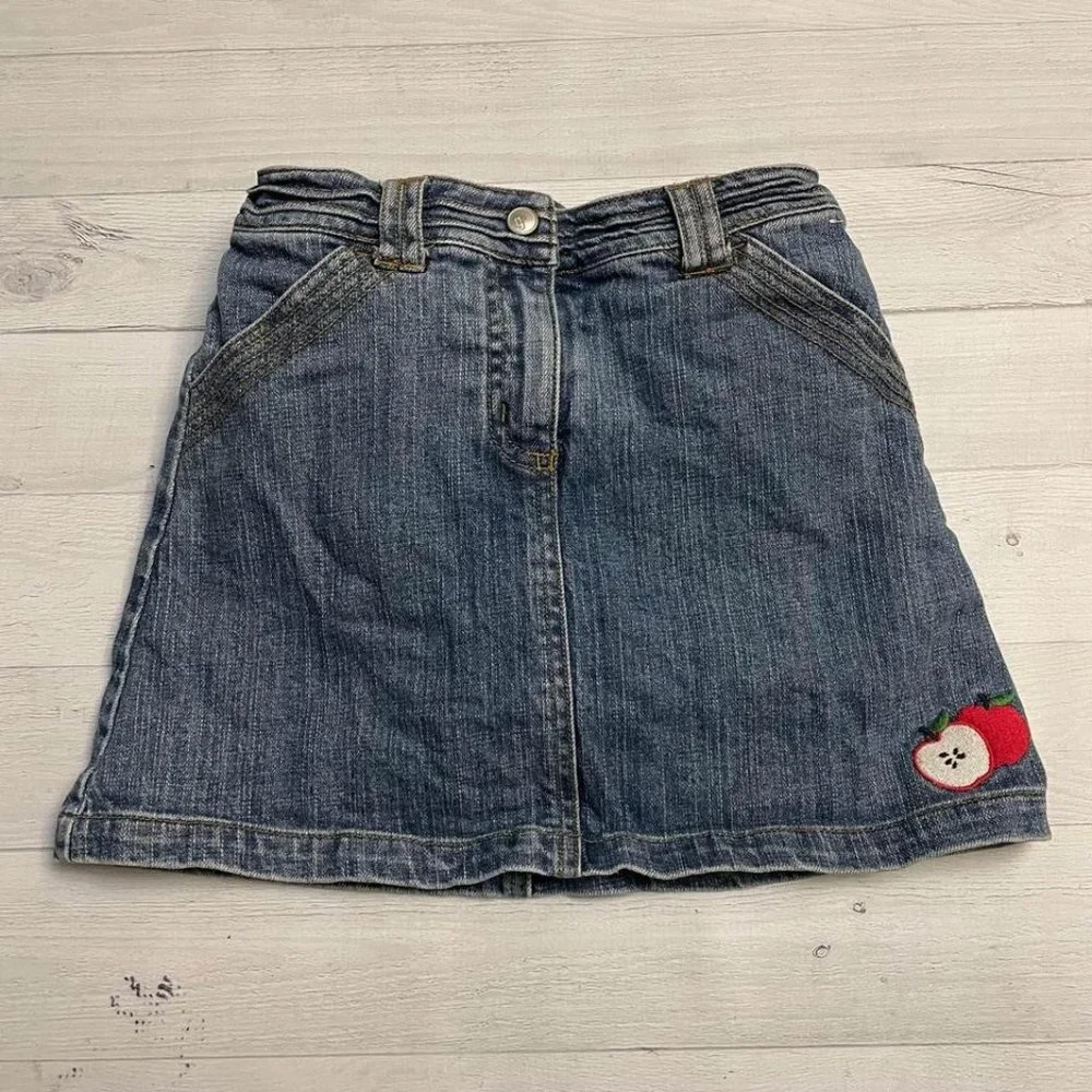 Gymboree‎ girls apple denim skort 8